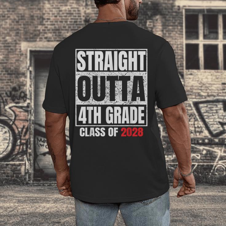 Straight Outta 4th Grade Graduation Class 2028 Fourth Grade Men's Back Print T-Shirt