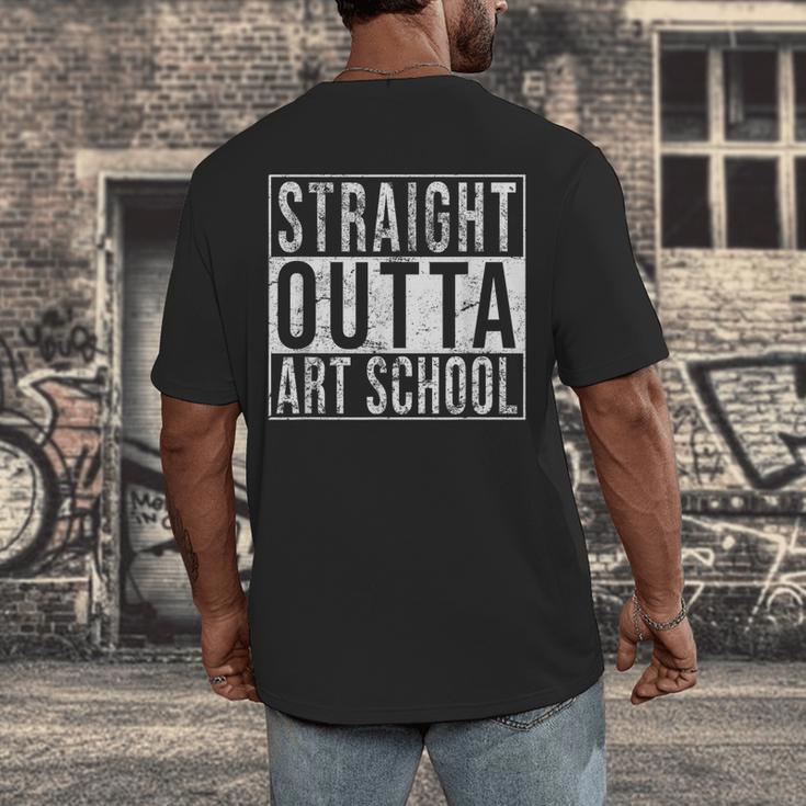 Straight Outta Art School Graduation Shirt Men's Back Print T-Shirt