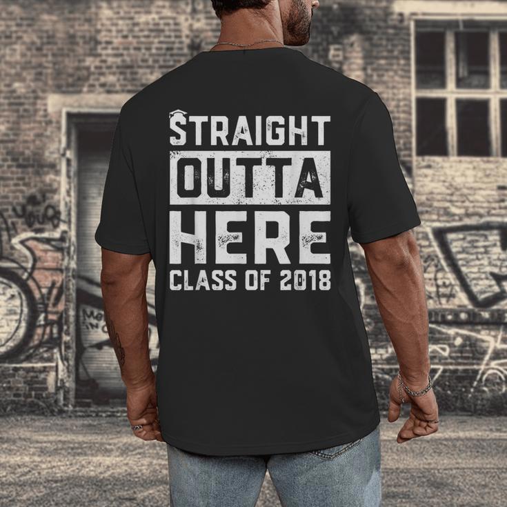 Straight Outta Here Class Of 2018 Senior Graduation Men's Back Print T-Shirt