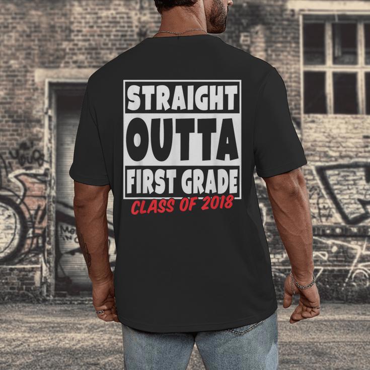 Straight Outta First Grade Class Of 2018 Graduation Men's Back Print T-Shirt