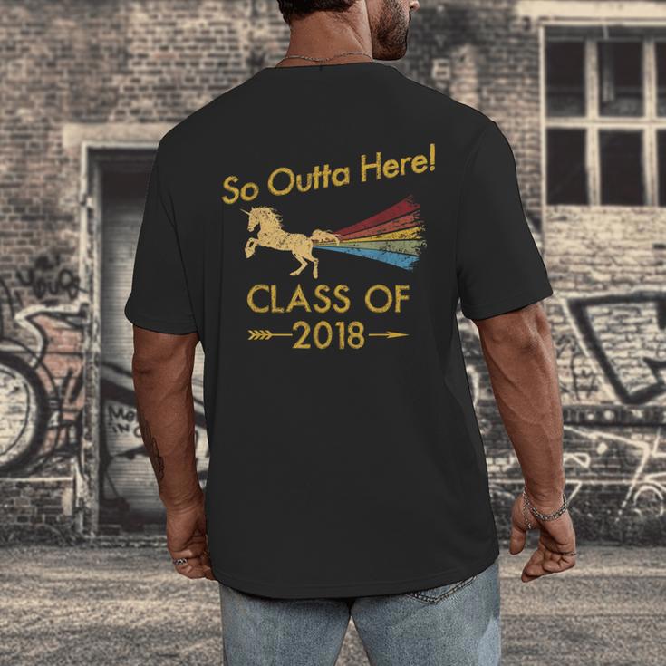 STRAIGHT OUTTA HIGH SCHOOL 2018 Grad Graduation Shirt Men's Back Print T-Shirt