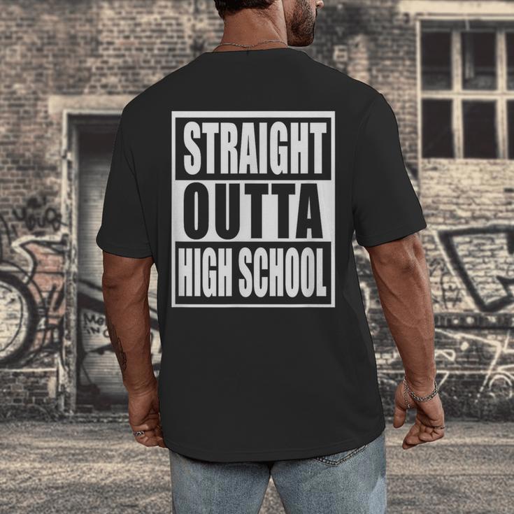 Straight Outta High School Graduation Apparel For Seniors Men's Back Print T-Shirt