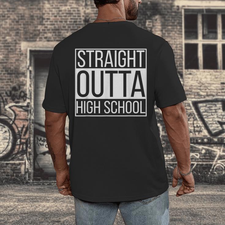 Straight Outta High School Senior Graduation Men's Back Print T-Shirt