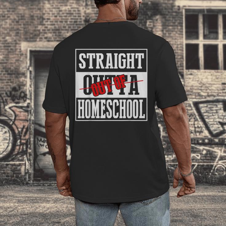 Straight Outta Homeschool Shirt Graduation Men's Back Print T-Shirt