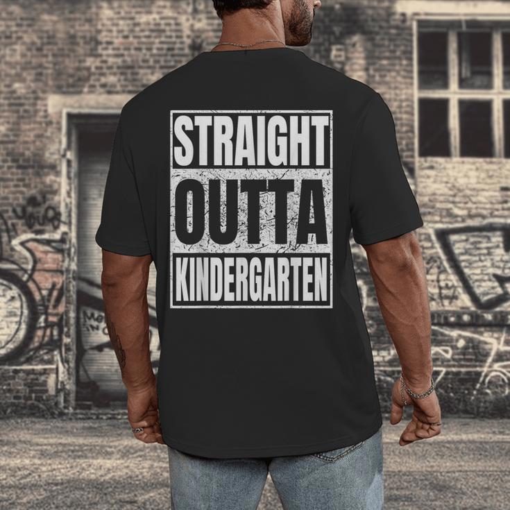 Straight Outta Kindergarten Graduation 2025 Kinder Men's Back Print T-Shirt