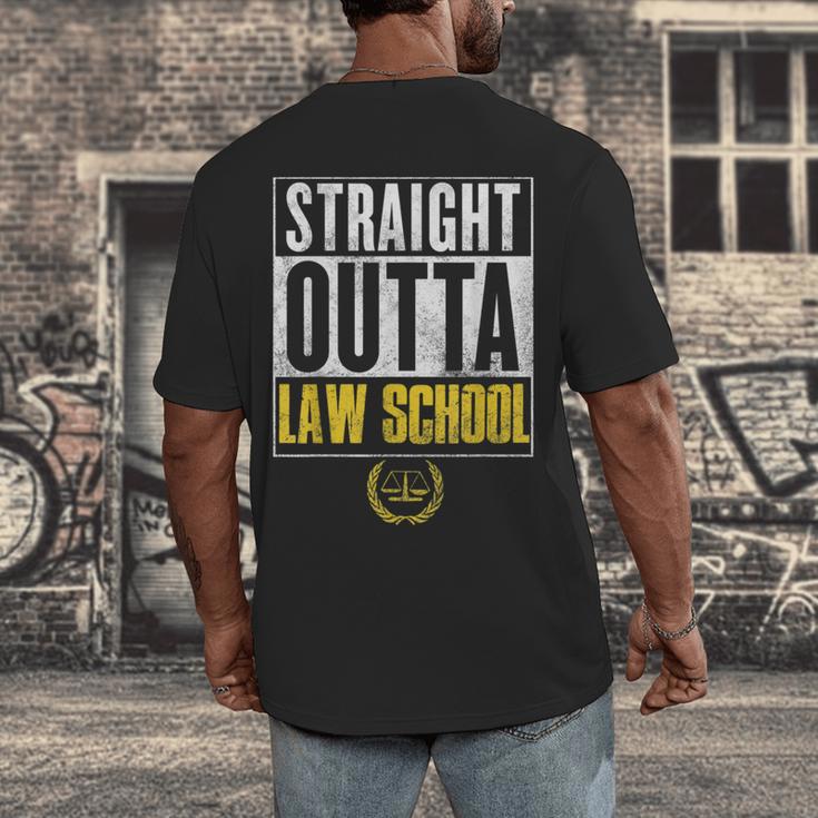 Straight Outta Law School Graduation Tshirt Law School Men's Back Print T-Shirt