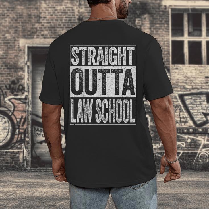 Straight Outta Law School Shirt Lawyer Graduation Men's Back Print T-Shirt