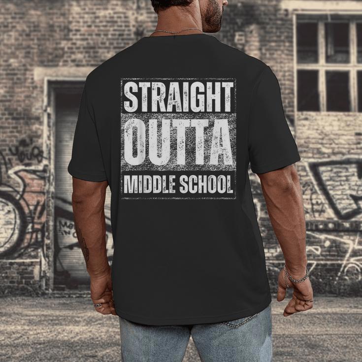 Straight Outta Middle School Class Of 2024 Graduation Men's Back Print T-Shirt
