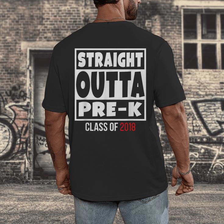 Straight Outta Pre-K Class Of 2018 Shirt Graduation Men's Back Print T-Shirt