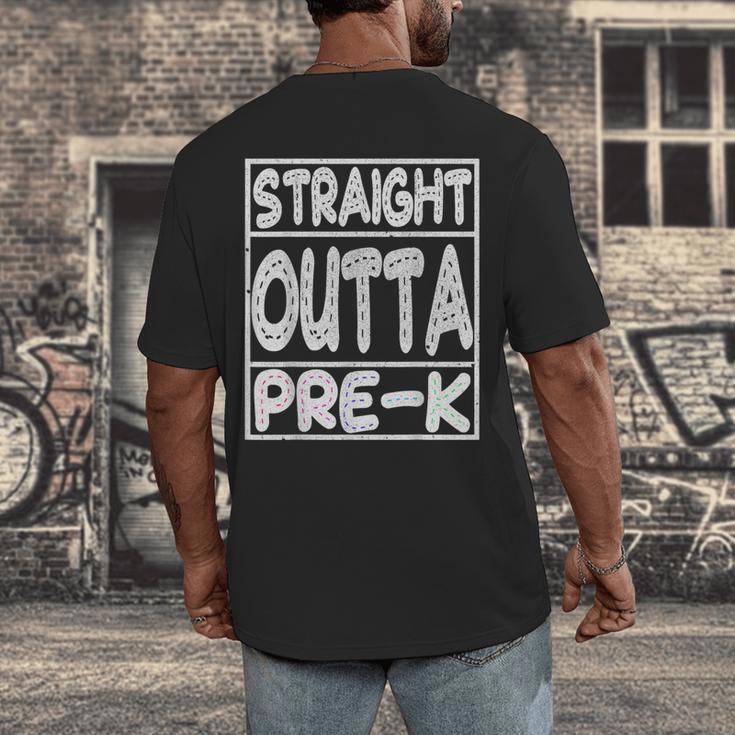 Straight Outta Pre-K Shirt Great Graduation Preschools Men's Back Print T-Shirt