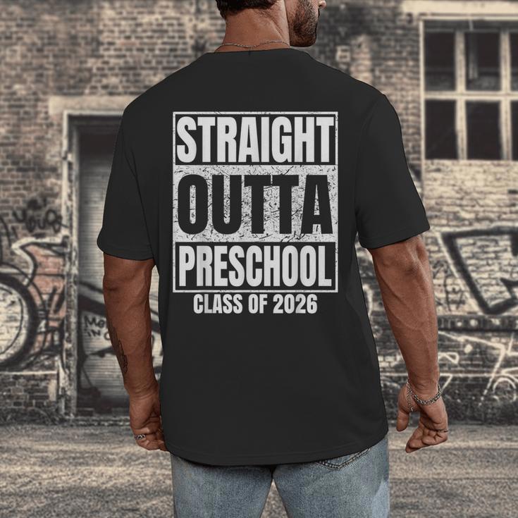 Straight Outta Preschool Graduate Class 2026 Graduation Men's Back Print T-Shirt