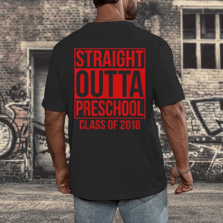 Straight Outta Preschool Graduation Class Of 2018 Men's Back Print T-Shirt