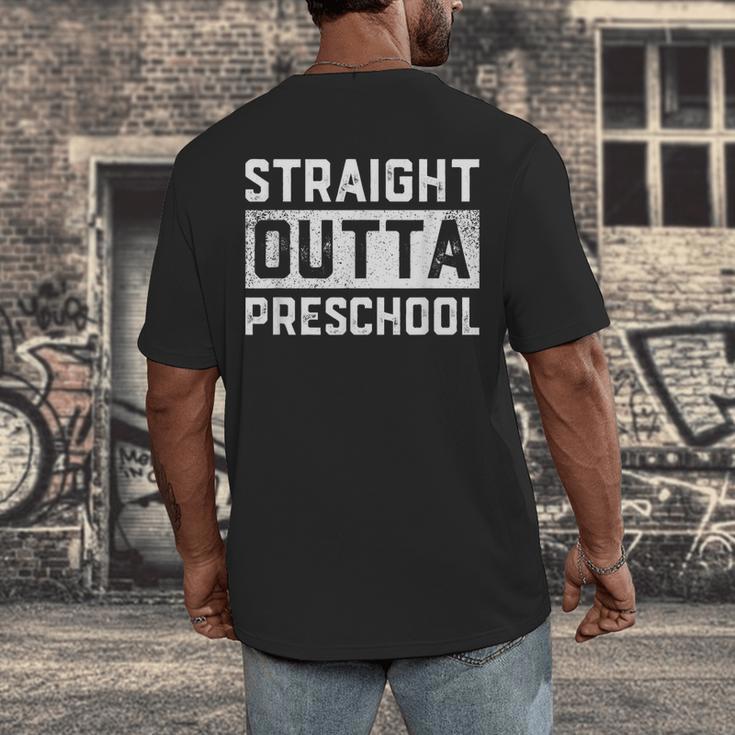 Straight Outta Preschool Graduation Kids Men's Back Print T-Shirt