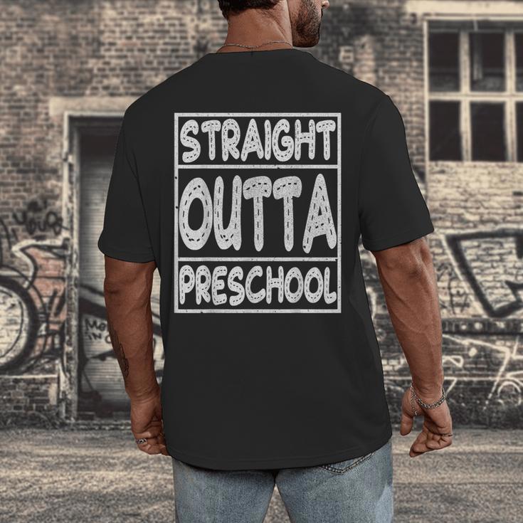 Straight Outta Preschool Shirt Graduation Idea Men's Back Print T-Shirt