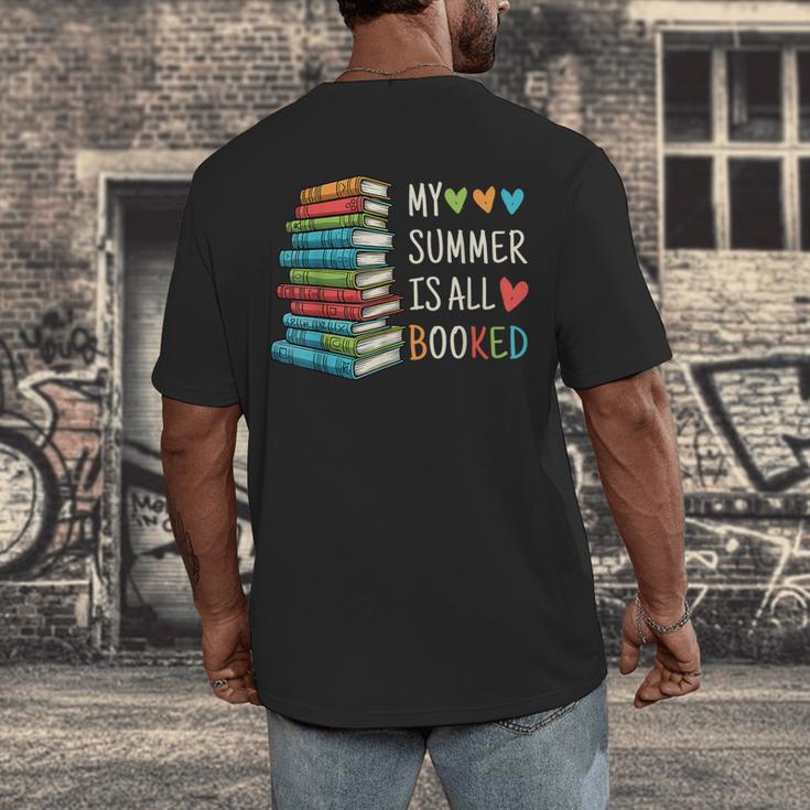 My Summer Is All Booked Book Reading Book Lover Men's Back Print T-Shirt