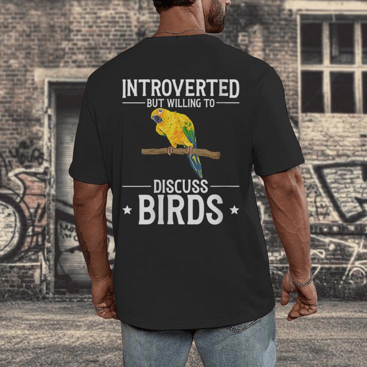 Sun Conure Introvert Parrot Bird Sun Conure Men's Back Print T-Shirt Sun Conure Introvert Parrot Bird Sun Conure Men's Back Print T-Shirt