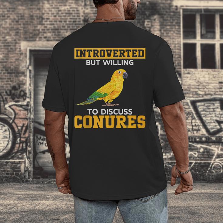 Sun Conure Introvert Parrot Bird Sun Conure Men's Back Print T-Shirt Sun Conure Introvert Parrot Bird Sun Conure Men's Back Print T-Shirt