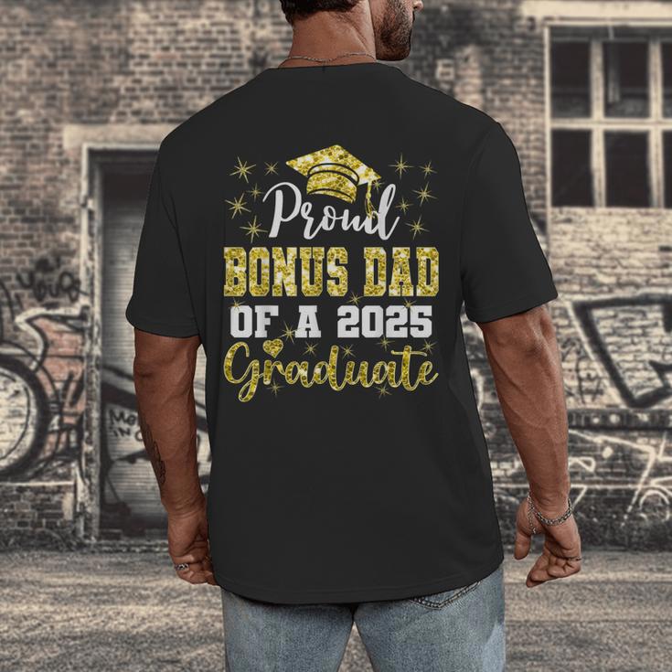 Super Proud Bonus Dad Of 2025 Graduate Graduation Family Men's Back Print T-Shirt