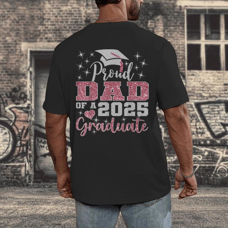 Super Proud Dad Of 2025 Graduate Senior Graduation Family Men's Back Print T-Shirt