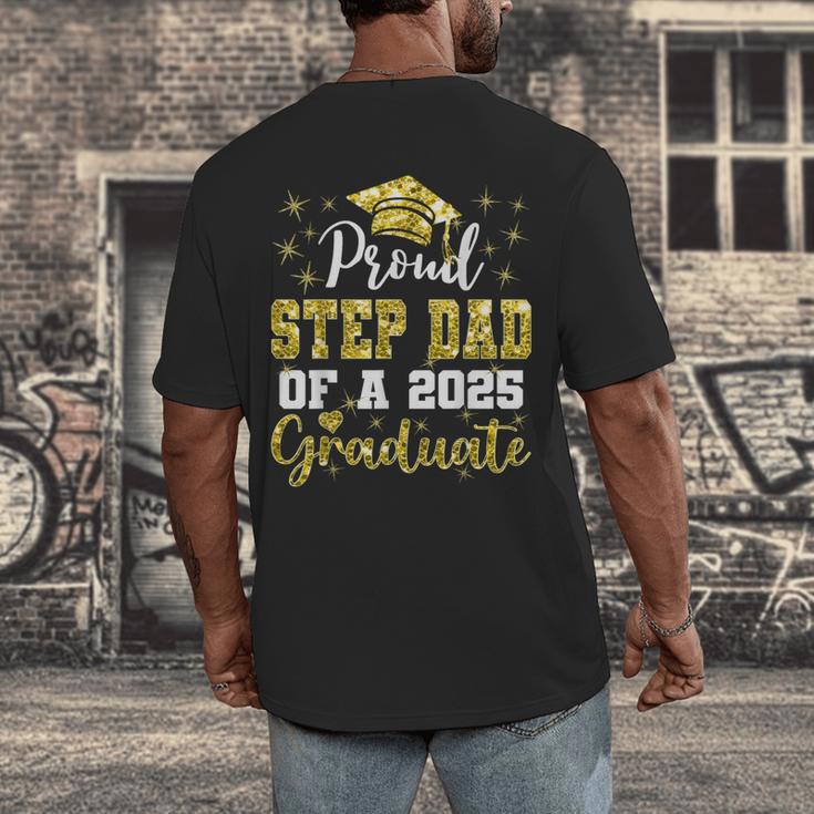 Super Proud Step Dad Of 2025 Graduate Graduation Family Men's Back Print T-Shirt