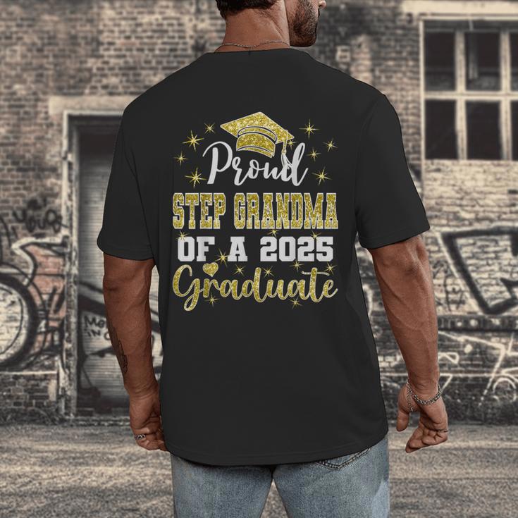 Super Proud Step Grandma Of 2025 Graduate Graduation Family Men's Back Print T-Shirt