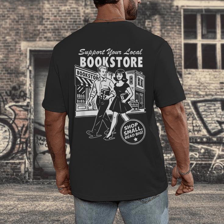Support Your Local Bookstore Reading Book Lover Men's Back Print T-Shirt