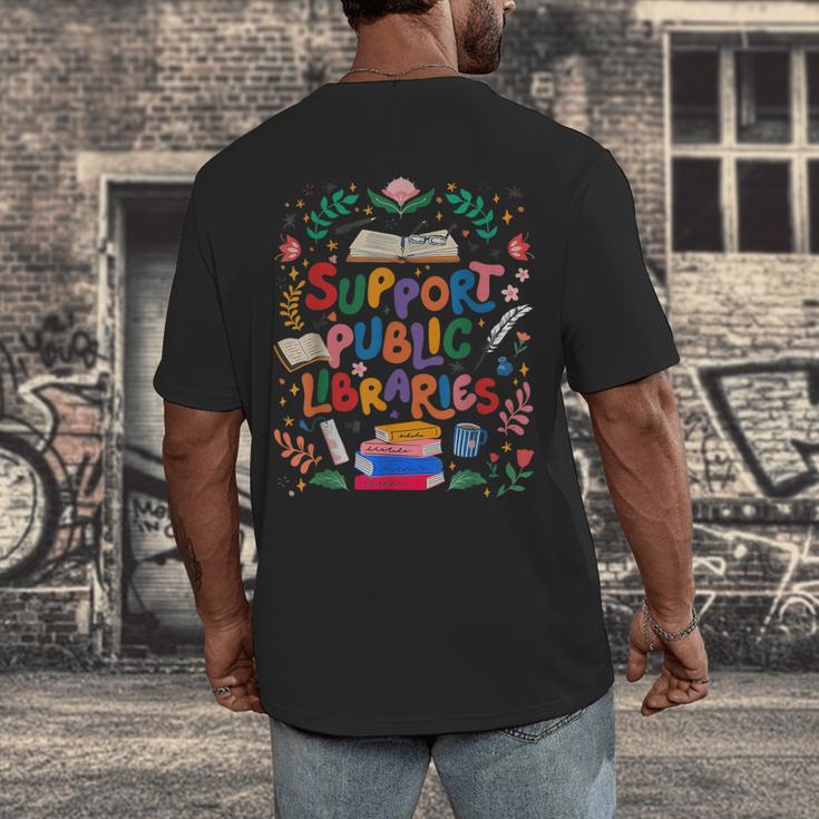 Support Public Libraries Book Nerd Outfit For Book Lovers Men's Back Print T-Shirt Support Public Libraries Book Nerd Outfit For Book Lovers Men's Back Print T-Shirt