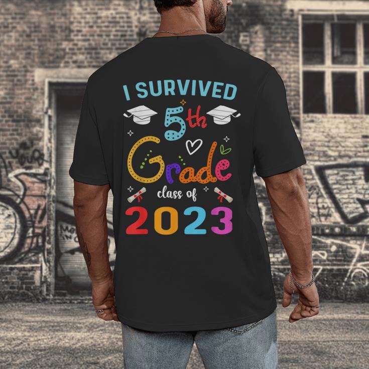 I Survived 5th Grade Graduation Class 2023 Elementary Men's Back Print T-Shirt