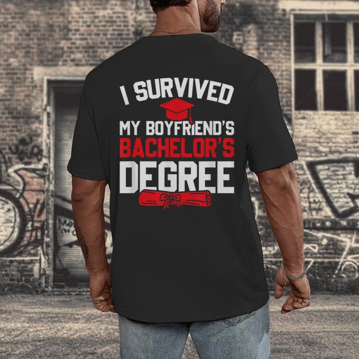 I Survived My Boyfriend's Bachelor's Degree Graduation Men's Back Print T-Shirt
