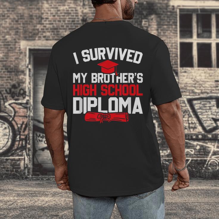 I Survived My Brother's High School Diploma Graduation Men's Back Print T-Shirt