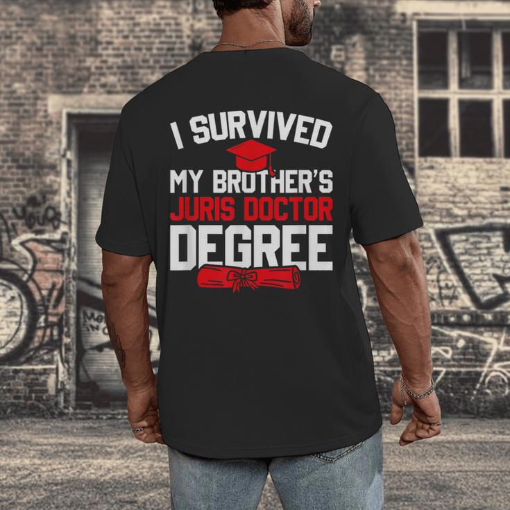 I Survived My Brother's Juris Doctor Degree Graduation Men's Back Print T-Shirt