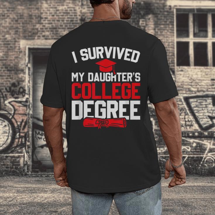 I Survived My Daughter's College Degree College Graduation Men's Back Print T-Shirt