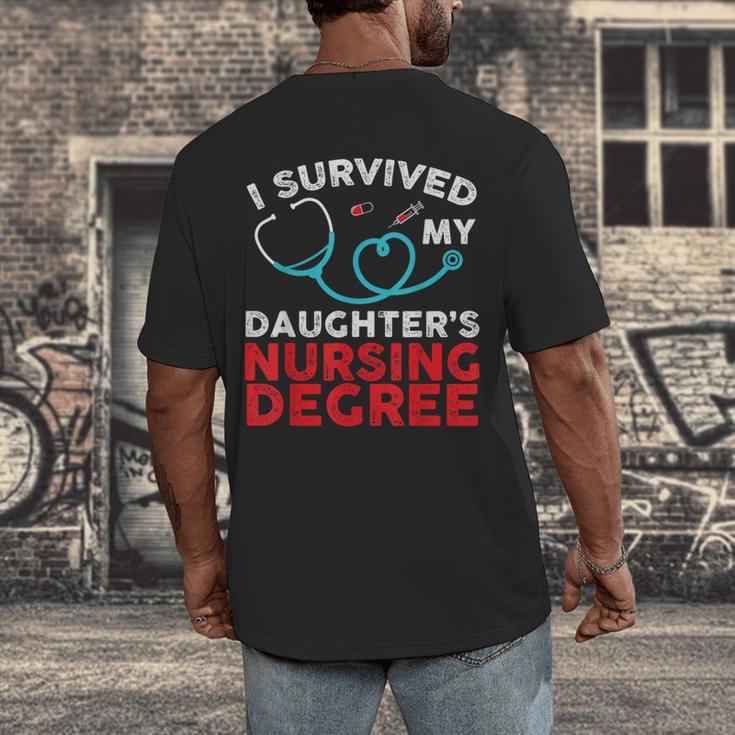 I Survived My Daughter's Nurse Degree School Graduation Men's Back Print T-Shirt