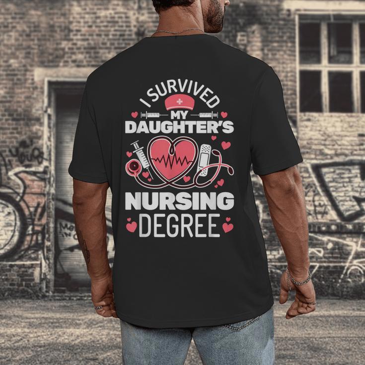 I Survived My Daughter's Nursing Degree School Graduation Men's Back Print T-Shirt