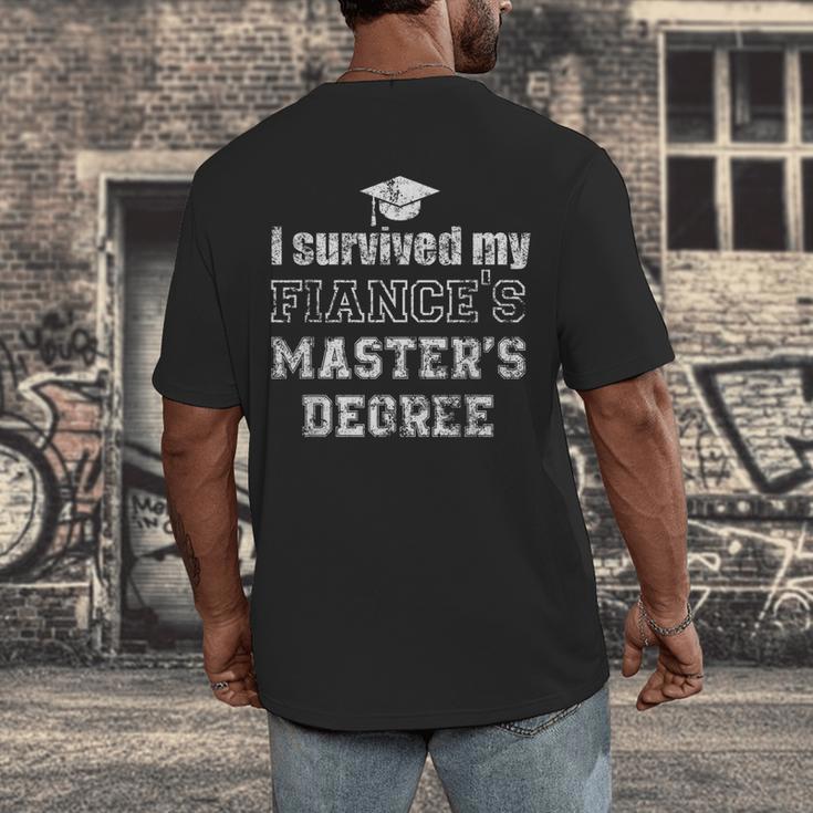 i Survived My Fiances Masters Degree Graduation Mastered It Men's Back Print T-Shirt