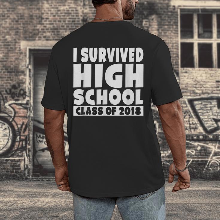 I Survived High School Class Of 2018 Graduation Men's Back Print T-Shirt