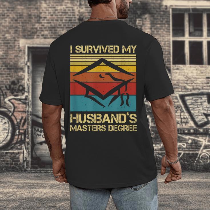 I Survived My Husband's Master's Degree Graduation Men's Back Print T-Shirt