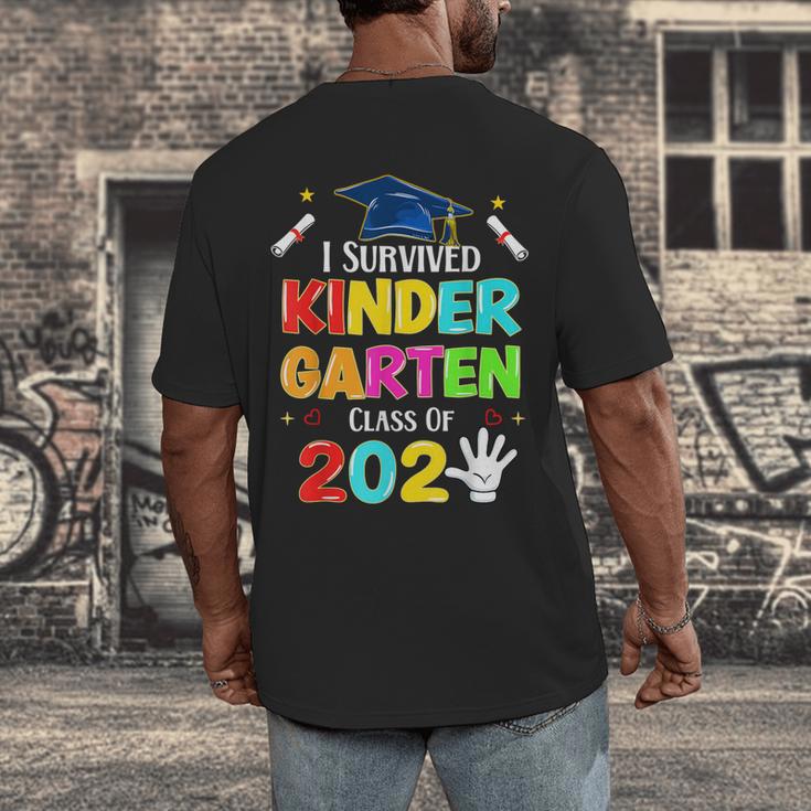 I Survived Kindergarten Graduation 2025 Graduate Boys Girls Men's Back Print T-Shirt