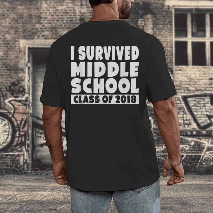 I Survived Middle School Class Of 2018 Graduation Men's Back Print T-Shirt