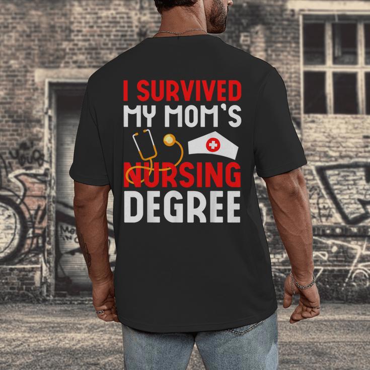 I Survived My Mom's Nursing Degree Graduation Day 2026 Men's Back Print T-Shirt