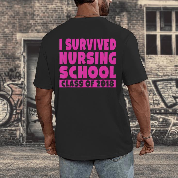 I Survived Nursing School Class Of 2018 Graduation Shirt Men's Back Print T-Shirt