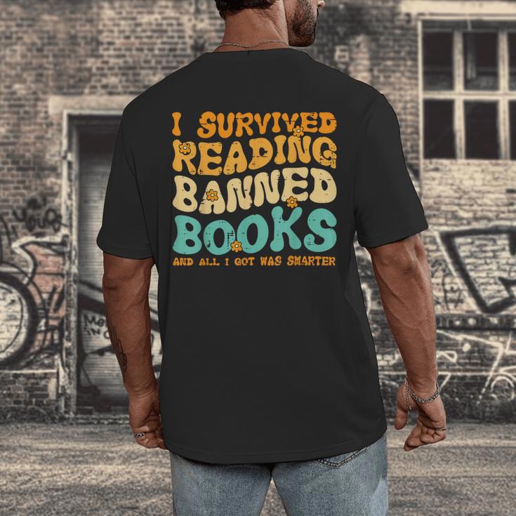I Survived Reading Banned Books Read Librarian Men Women Men's Back Print T-Shirt