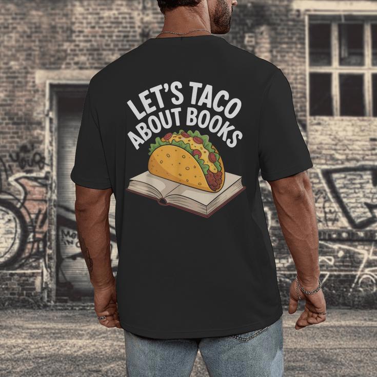 Taco Books Mexican Reading Teacher Book Lovers Bookish Men's Back Print T-Shirt