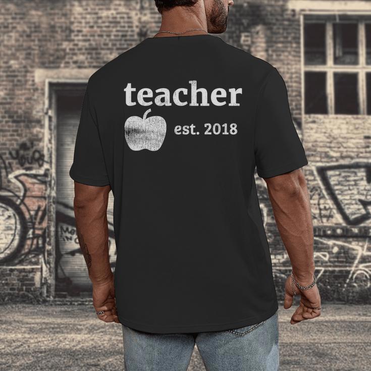 Teacher Est 2018 Vintage Graduation Men's Back Print T-Shirt