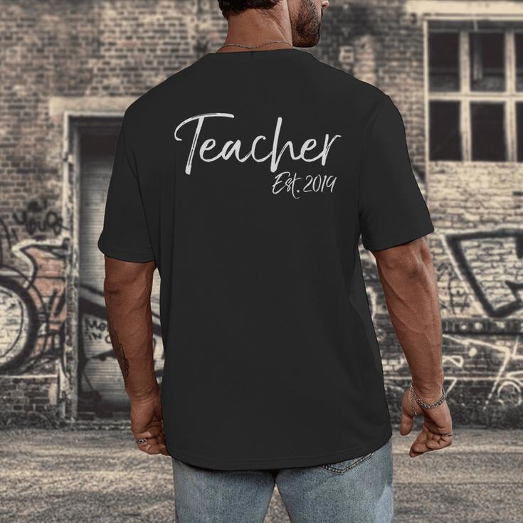 Teacher Est 2019 Shirt For Women Cute Graduation Men Men's Back Print T-Shirt