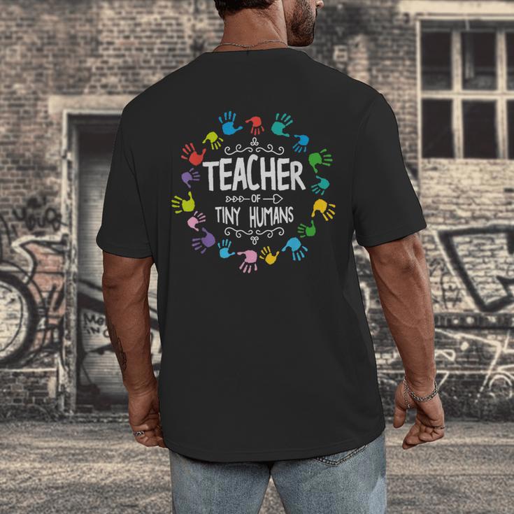 Teacher Of Tiny Humans Preschool Kindergarten Graduation Men's Back Print T-Shirt