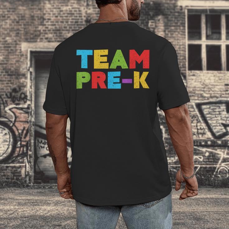 Team Pre-K Shirt Teacher Boy Girl Back To School Graduation Men's Back Print T-Shirt