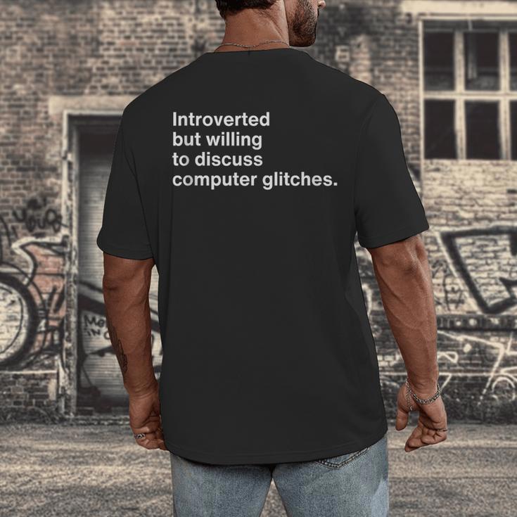 Techie Introvert Introverted Computer Nerd Men's Back Print T-Shirt Techie Introvert Introverted Computer Nerd Men's Back Print T-Shirt
