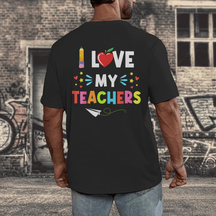 Teens Graduation I Heart My Teacher I Love My Teachers Men's Back Print T-Shirt
