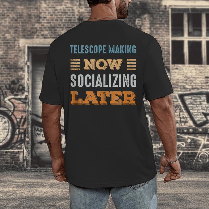 Telescope Making Now Minimal Socializing Introvert Vintage Men's Back Print T-Shirt Telescope Making Now Minimal Socializing Introvert Vintage Men's Back Print T-Shirt